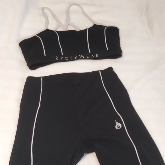 Ryderwear 2 Piece Piping 🔥 Set Sports Bra Large Leggings Medium High Waist - Picture 9 of 11